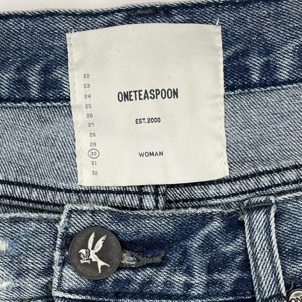 One Teaspoon Cotton Raw Hem Rocky Bonitas Low Waist Denim Wash Jean Shorts 30 - Picture 6 of 10